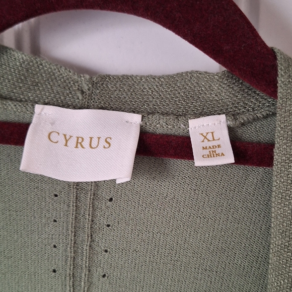 Cyrus Sage Green Open Front Cardigan XL | Lightweight Layering Sweater - Picture 2 of 9